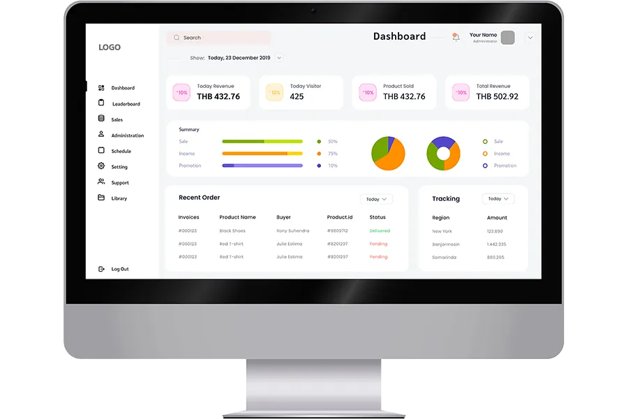 Advanced dashboard for admin